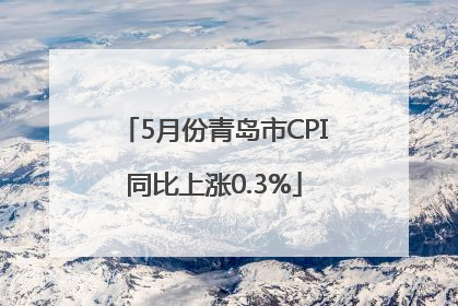 5月份青岛市CPI同比上涨0.3%