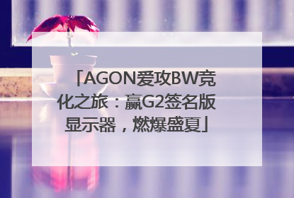 AGON爱攻BW竞化之旅：赢G2签名版显示器，燃爆盛夏