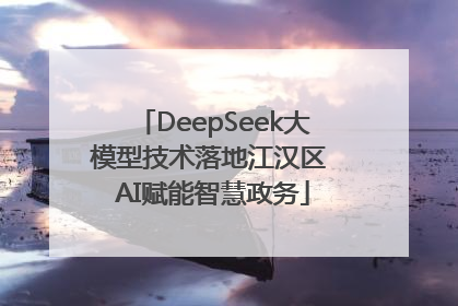 DeepSeek大模型技术落地江汉区 AI赋能智慧政务